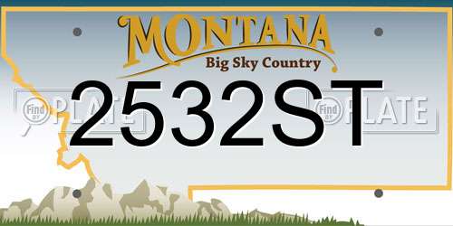 2532ST Montana License Plate