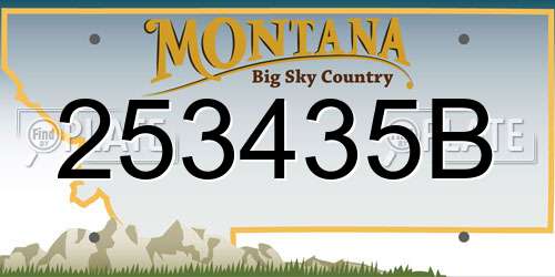 253435B Montana License Plate
