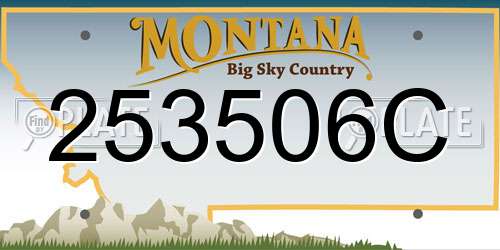 253506C Montana License Plate