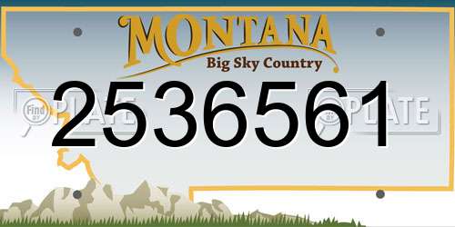 2536561 Montana License Plate