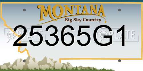 25365G1 Montana License Plate