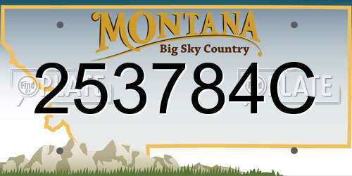 253784C Montana License Plate
