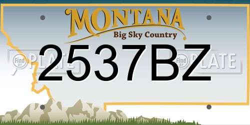 2537BZ Montana License Plate