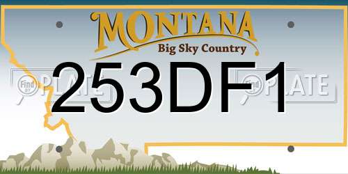 253DF1 Montana License Plate