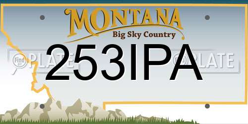 253IPA Montana License Plate