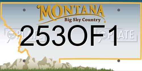 253OF1 Montana License Plate