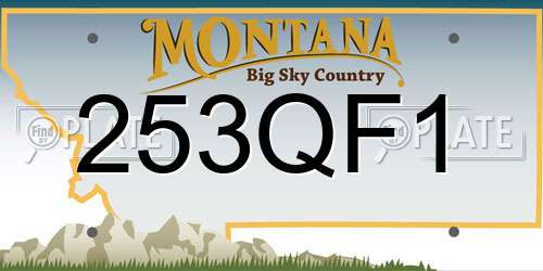 253QF1 Montana License Plate