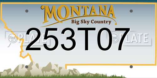 253T07 Montana License Plate