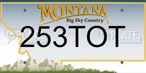 253TOT Montana License Plate