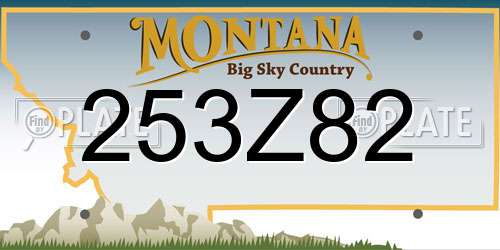 253Z82 Montana License Plate