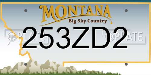 253ZD2 Montana License Plate
