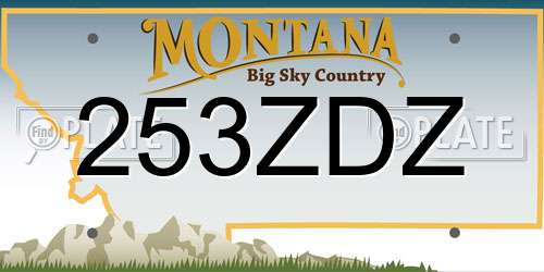 253ZDZ Montana License Plate