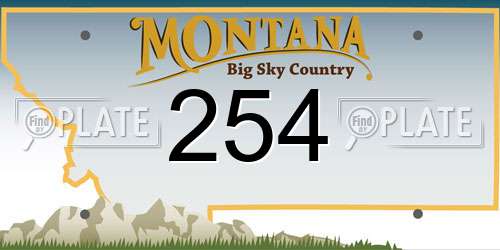 254 Montana License Plate