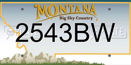 2543BW Montana License Plate