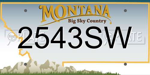 2543SW Montana License Plate