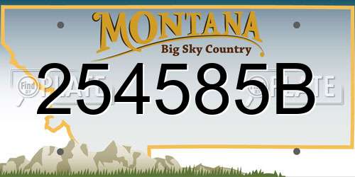 254585B Montana License Plate