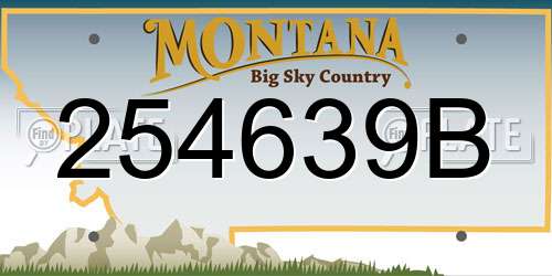 254639B Montana License Plate