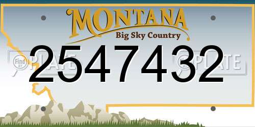 2547432 Montana License Plate