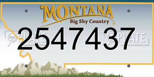 2547437 Montana License Plate