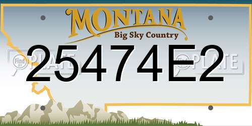 25474E2 Montana License Plate