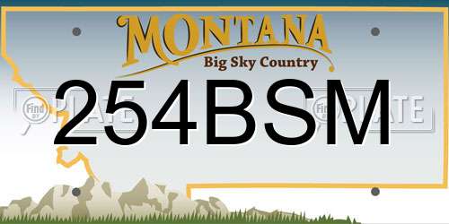 254BSM Montana License Plate