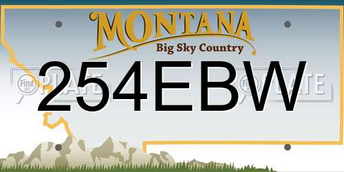 254EBW Montana License Plate