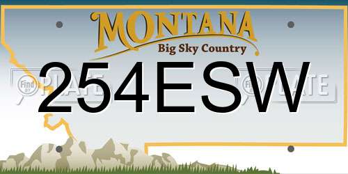 254ESW Montana License Plate