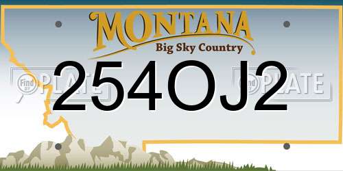 254OJ2 Montana License Plate