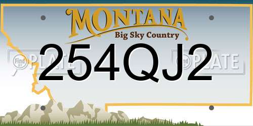 254QJ2 Montana License Plate