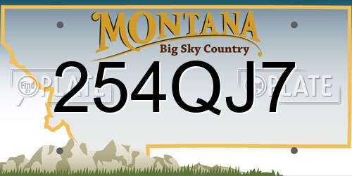 254QJ7 Montana License Plate