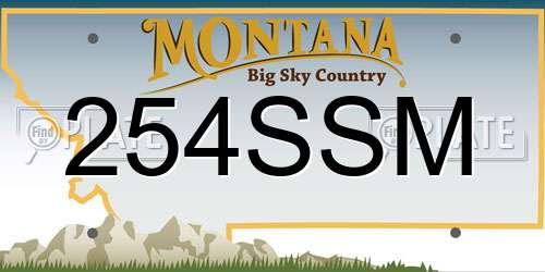 254SSM Montana License Plate