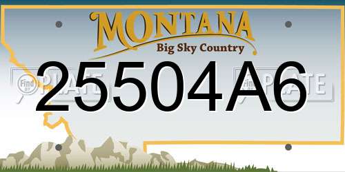 25504A6 Montana License Plate