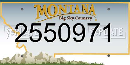 2550971 Montana License Plate