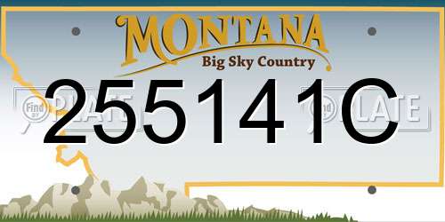 255141C Montana License Plate