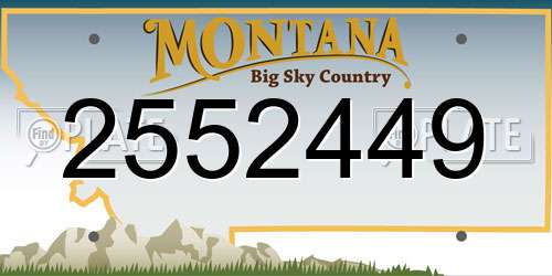 2552449 Montana License Plate