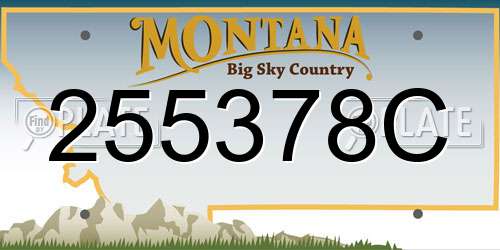 255378C Montana License Plate