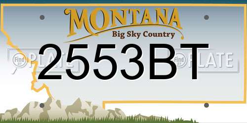 2553BT Montana License Plate