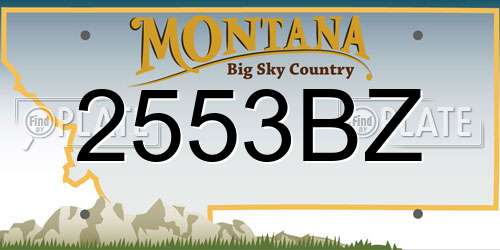 2553BZ Montana License Plate