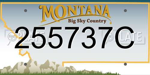 255737C Montana License Plate