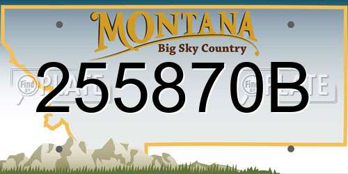 255870B Montana License Plate