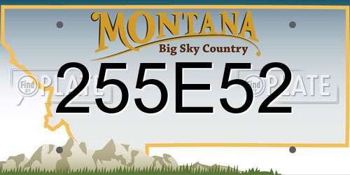 255E52 Montana License Plate