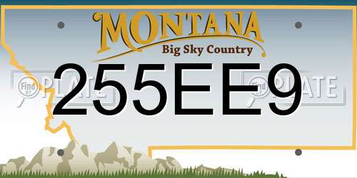 255EE9 Montana License Plate