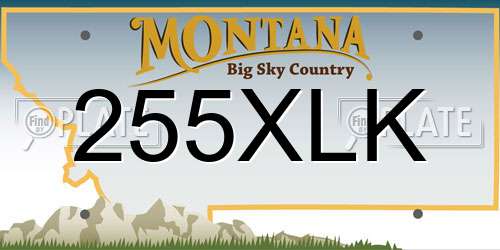 255XLK Montana License Plate