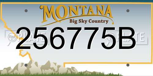 256775B Montana License Plate