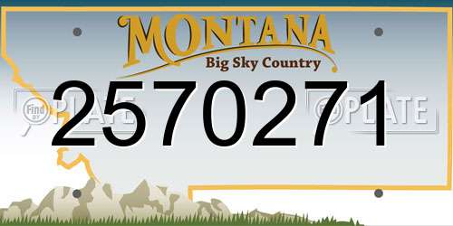 2570271 Montana License Plate