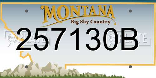 257130B Montana License Plate