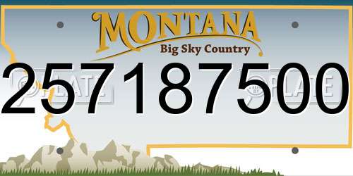 257187500 Montana License Plate