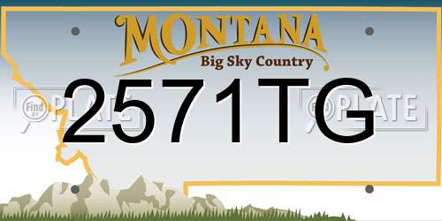 2571TG Montana License Plate