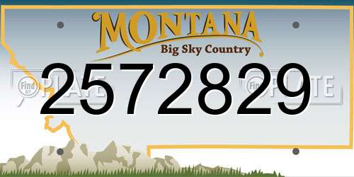 2572829 Montana License Plate