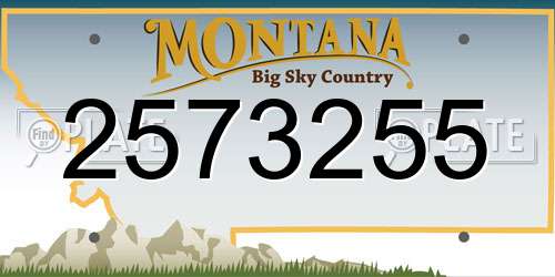 2573255 Montana License Plate